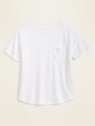 Loose-Fit Linen-Blend Pocket Easy Tee for Women | Old Navy (US)