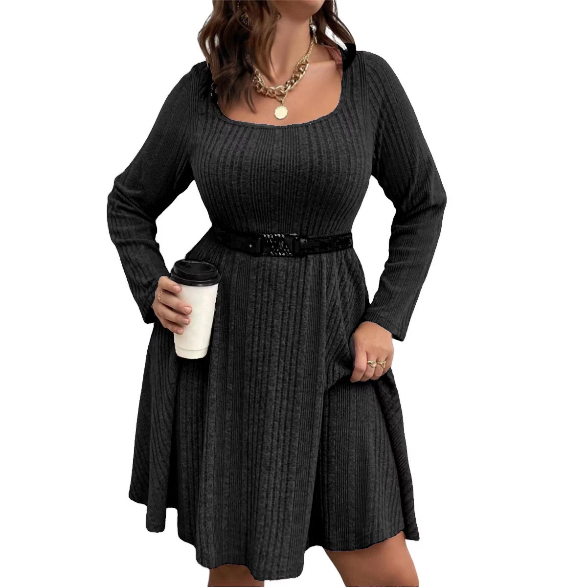 Womens Plus Size A Line Wrap Sweater Dress Sweater Dress | Target