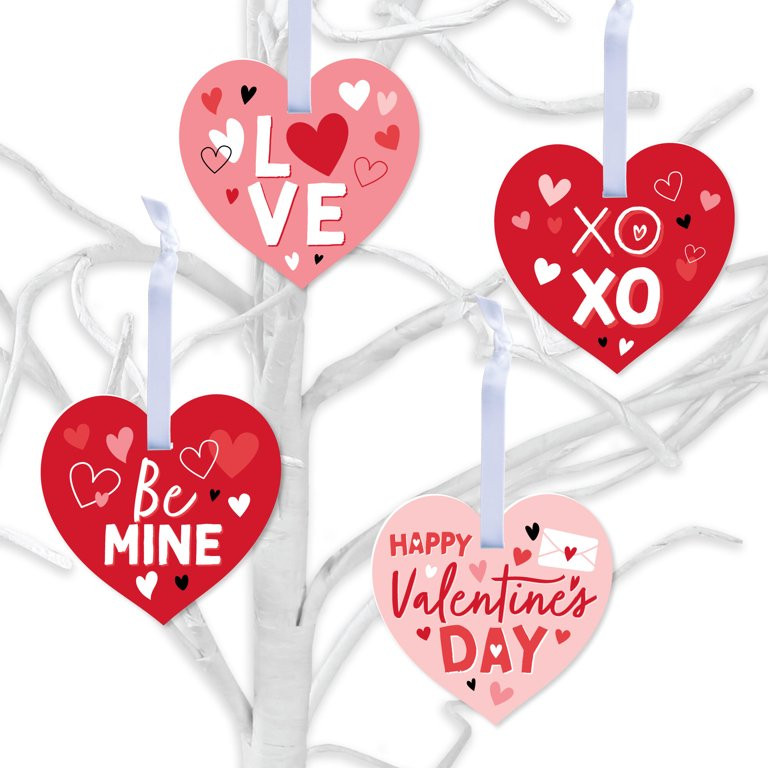 Big Dot of Happiness Happy Valentine's Day - Valentine Hearts Decorations - Tree Ornaments - Set ... | Walmart (US)