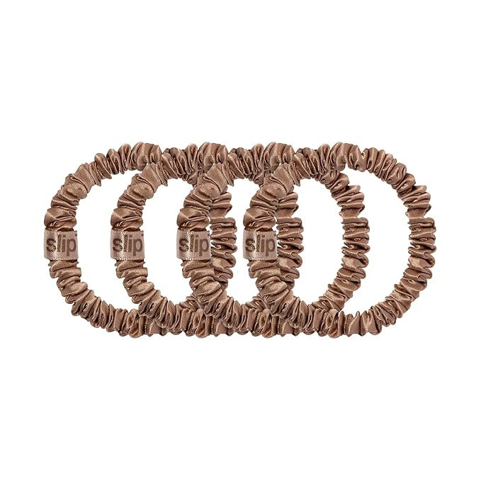 Slip Silk Skinny Scrunchies - Light Brown - 100% Pure 22 Momme Mulberry Silk Scrunchies for Women... | Amazon (US)