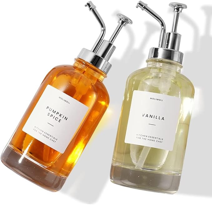 MoliMoli Coffee Syrup Dispenser for Coffee Bar, Coffee Pump Dispenser, Glass Syrup Bottle w. Pump... | Amazon (UK)