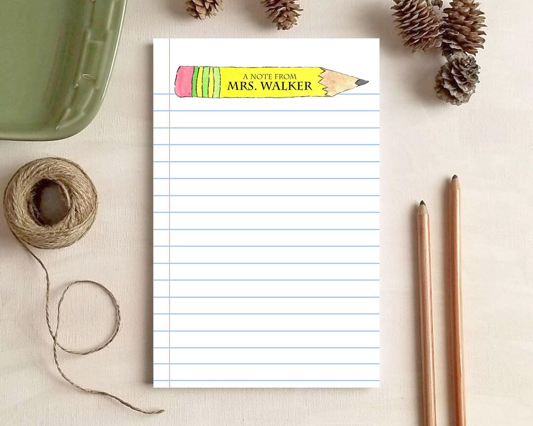 Teacher Gift Paper and Pencil Notepad Personalized Stationery - Etsy | Etsy (US)