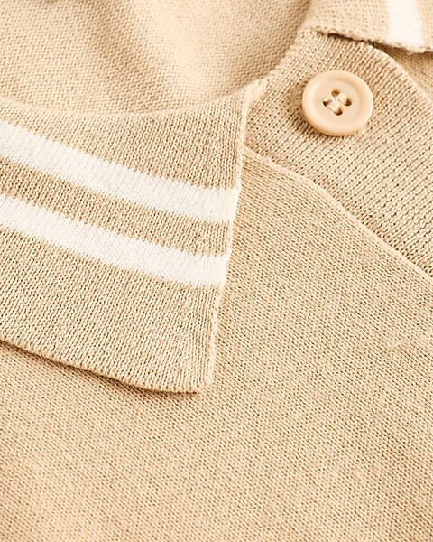 Tipped Short Sleeve Polo Sweater | Express