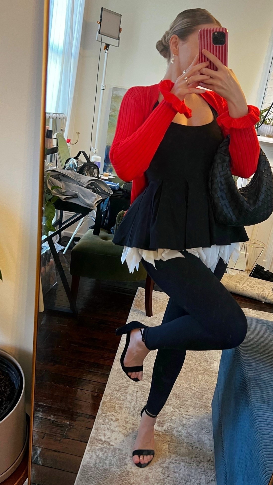 Cute little Sunday fit! 
This cardigan is cooooooozy cozy! I love the frill sleeves, & that it’s not itchy in the slightest! 👏🏼 This Mare Mare peplum tank is so fun layered underneath - the frayed hem is giving goth Tinkerbell 🖤 Paired with my fav Joah Brown leggings & Lulu’s block heels! 

#LTKBeauty #LTKHoliday #LTKSeasonal