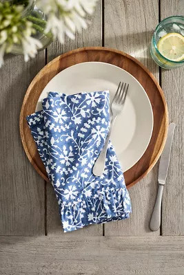Americana Ruffle Cotton Napkins, Set of 4 | Anthropologie (US)