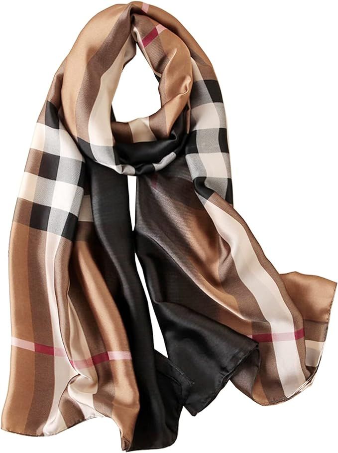 Myneiyi Fashion Scarves Scarf Silk Feeling Scarf Silk Like Scarves Long Lightweight Sunscreen Sha... | Amazon (US)