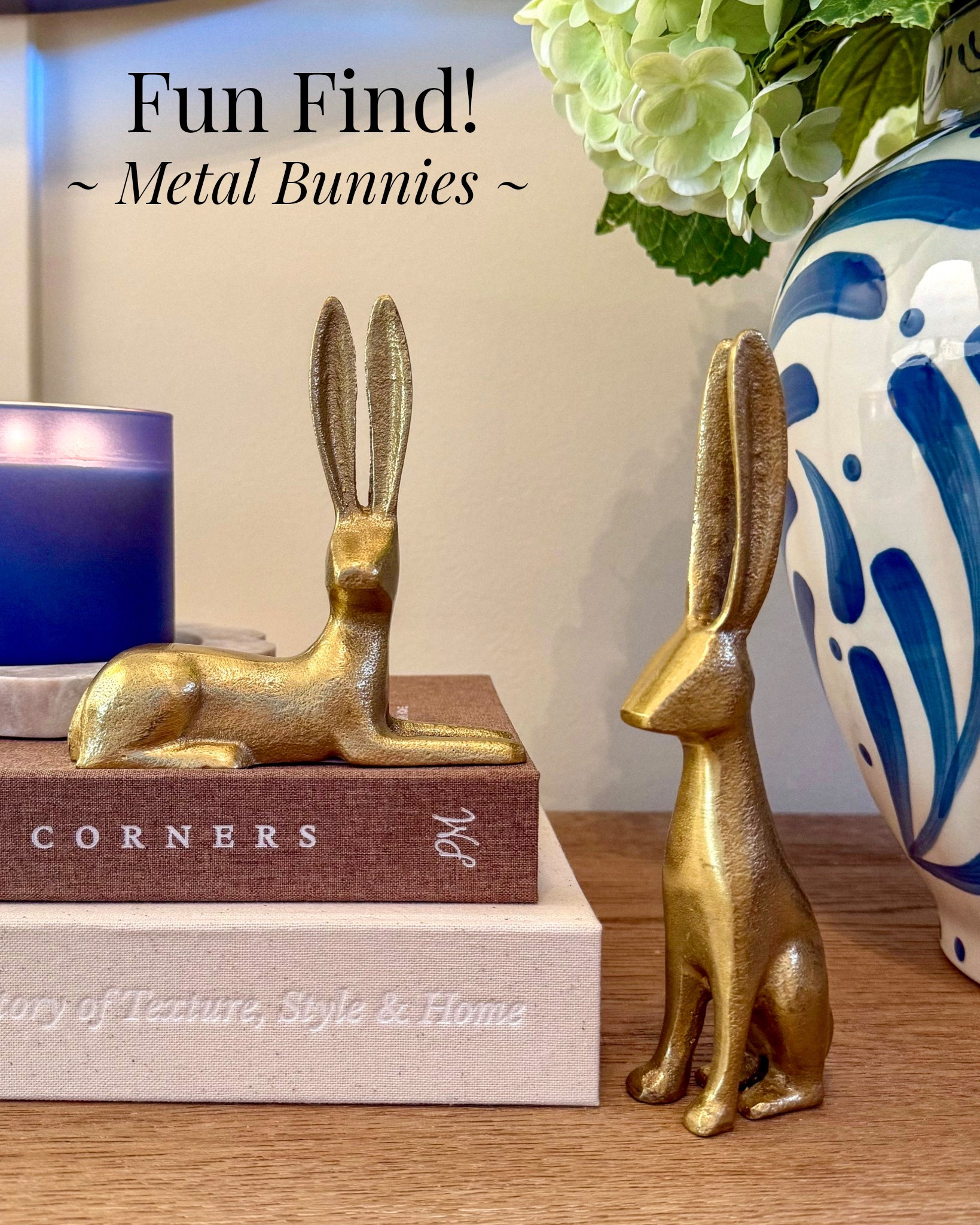 I found these small gold bunnies for spring styling! They’re modern and chic, perfect for a little vignette, tray, or small table accent. 

#LTKSeasonal #LTKhome