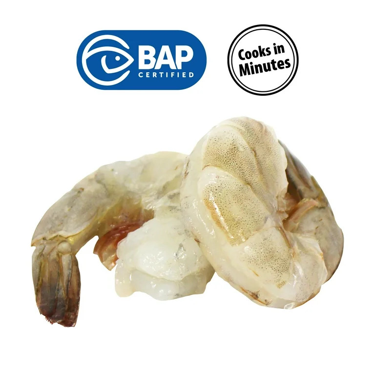Great Value Frozen Raw Jumbo Shell-on, Tail-on, Easy Peel Shrimp, 32 oz Bag (21-25 Count per lb) | Walmart (US)