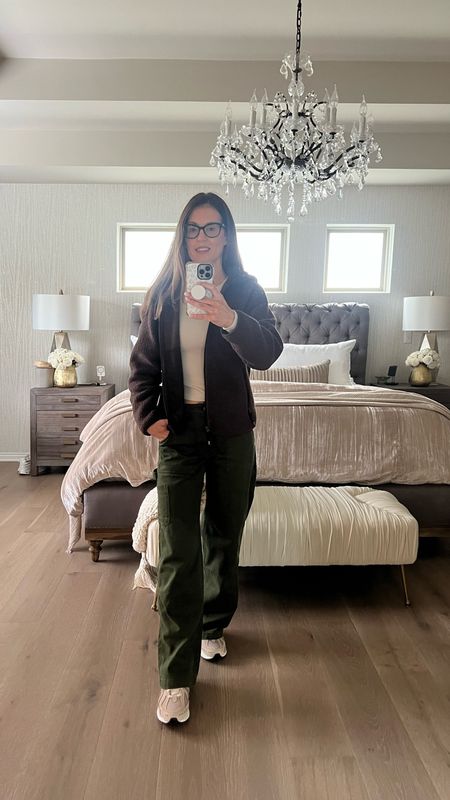 Casual weekend outfit. Sherpa hoodie and cargo pants for the look. These hoodies make great holiday gifts  

Wearing Small in top and bottom 

Aritzia. Aritzia find. Neutral style. Neutral aesthetic. Neutral clothes. Woman’s outfit. Contour top. Wide leg pant. Cargo pant. 

#LTKSeasonal #LTKstyletip #LTKGiftGuide