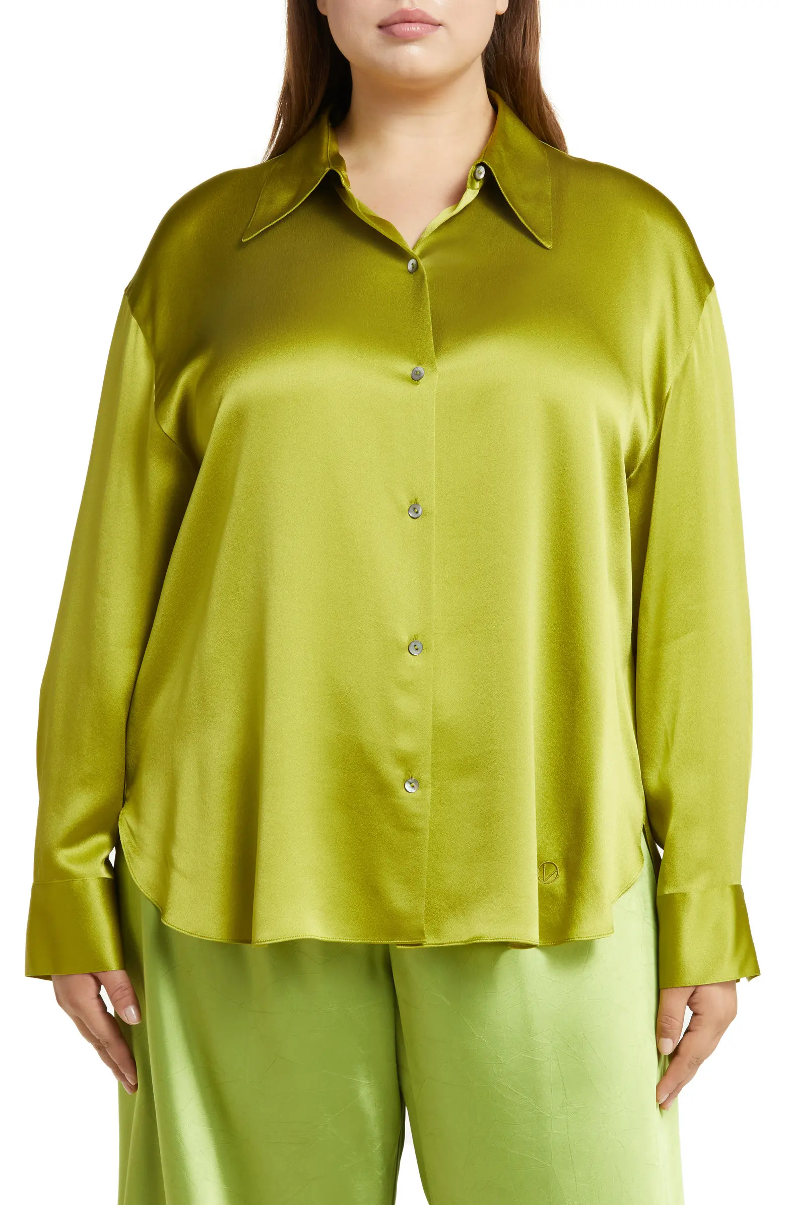 Vince Shaped Collar Silk Button-Up Blouse | Nordstromrack | Nordstrom Rack