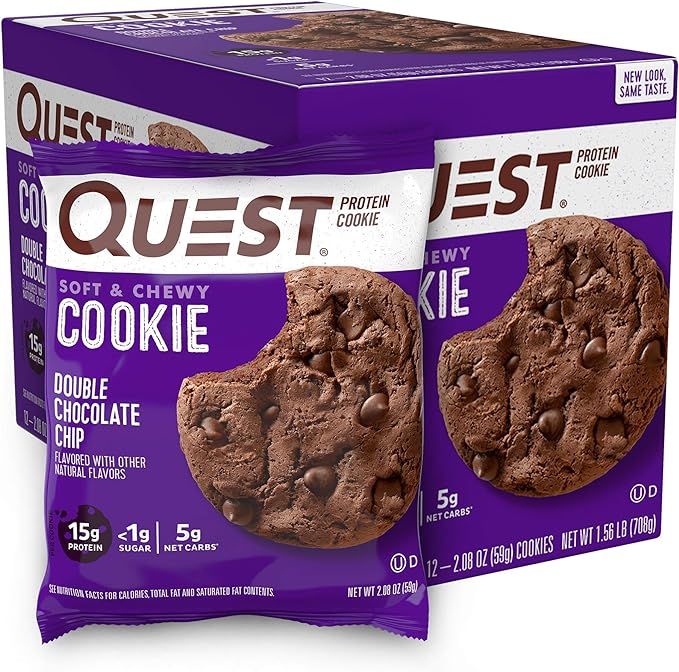 Quest Nutrition Double Chocolate Chip Protein Cookie, High Protein, Low Carb, 12 Count | Amazon (US)