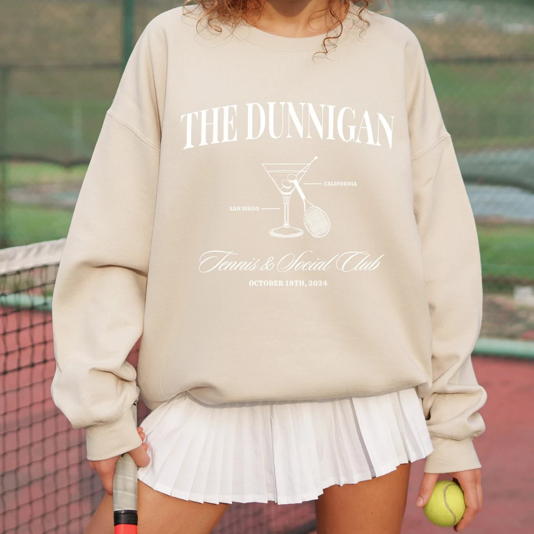 Custom Name Tennis Bachelorette and Bridesmaid Sweatshirt Gifts, Classy Country Club Bridesmaid P... | Etsy (US)