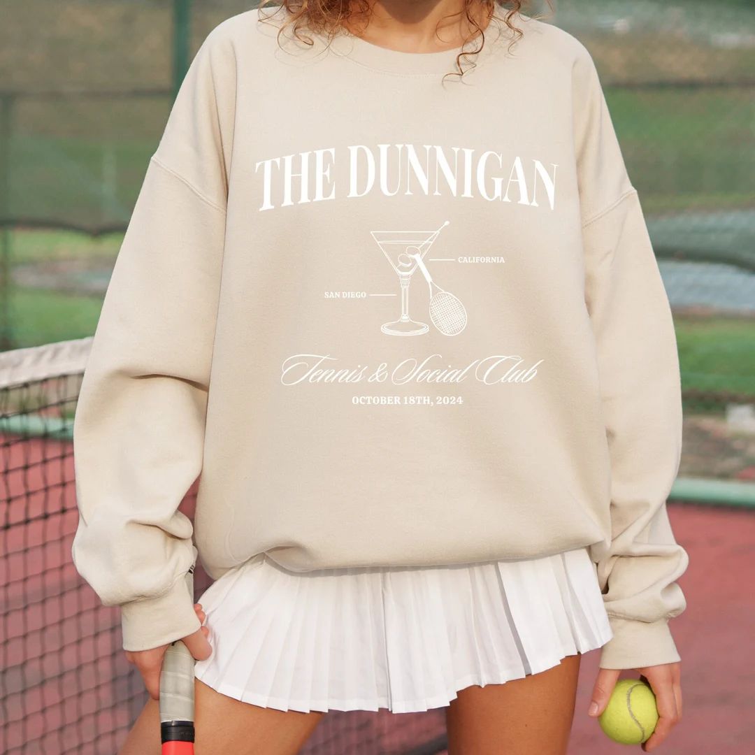 Custom Name Tennis Bachelorette and Bridesmaid Sweatshirt Gifts, Classy Country Club Bridesmaid P... | Etsy (US)
