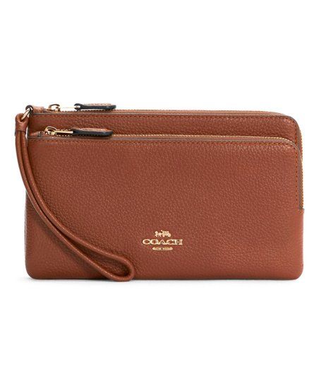Coach Brown Leather Double-Zip Wallet | Zulily