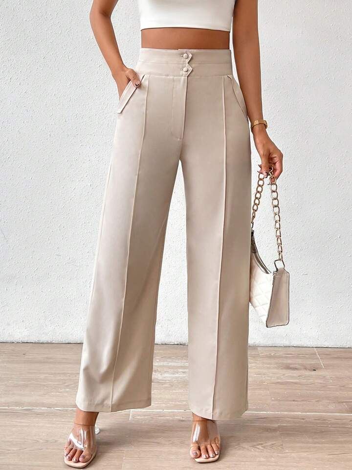 SHEIN Privé Pantalon De Costume Taille Haute Ample | SHEIN