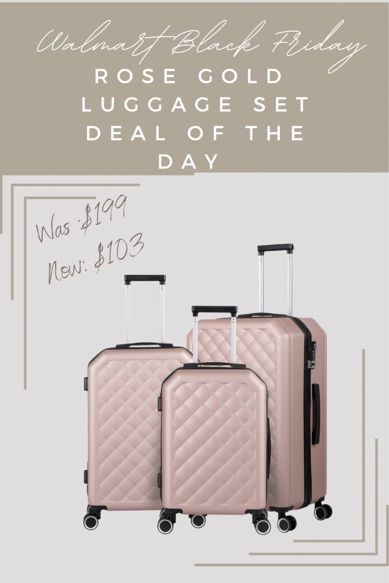Walmart Black Friday sale. Luggage set, deal of the day! #walmart #walmartsale #blackfriday #walmartdeals #walmartblackfriday #luggageset #walmartfinds

#LTKSeasonal #LTKsalealert #LTKtravel