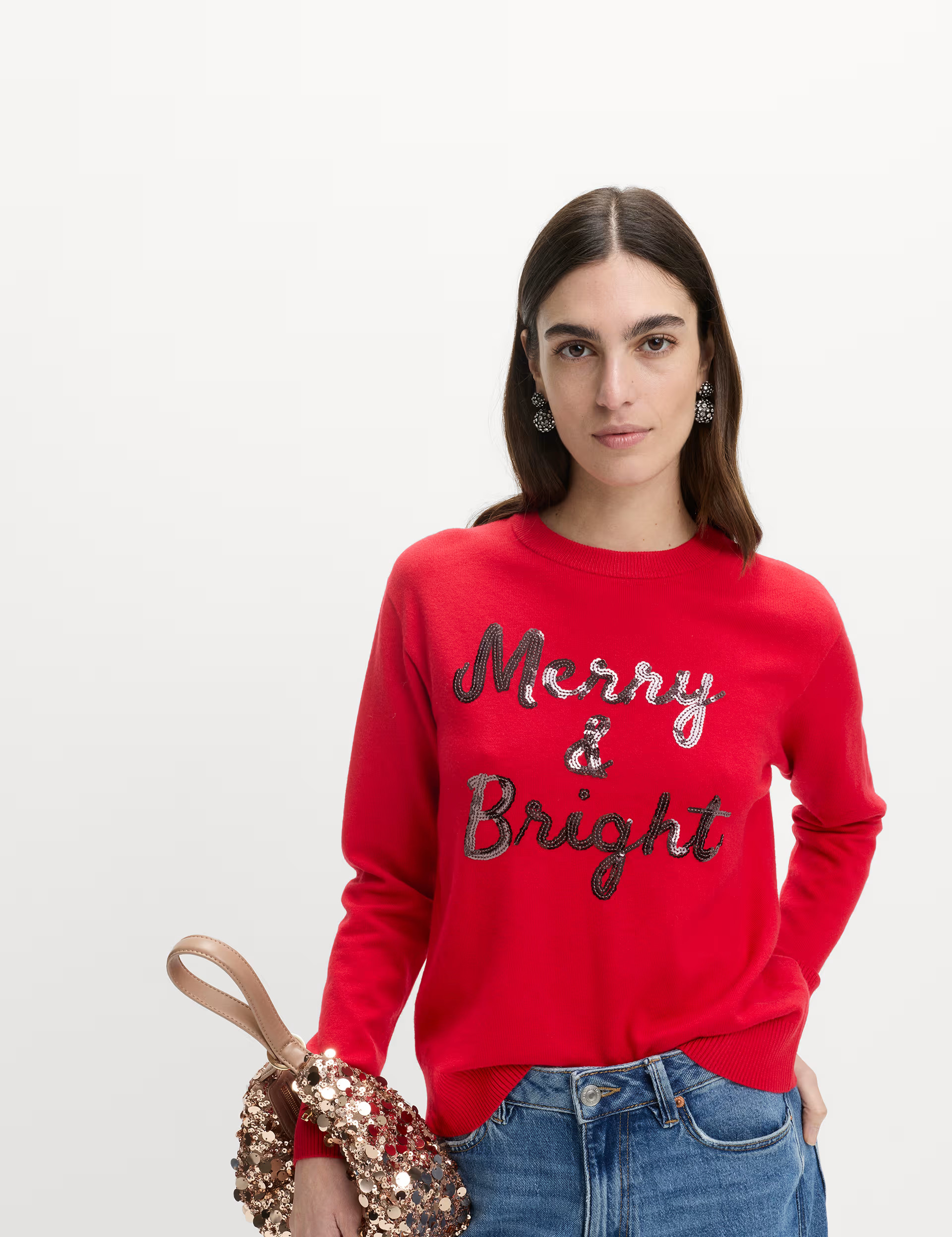 Air-Yarn Sequin Slogan Crew Neck Jumper | Marks & Spencer (UK)