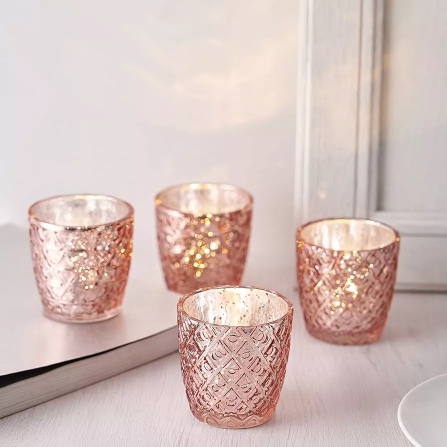 Stainless Steel Wine Glasses (2) - Rose Gold – Holiday Decor