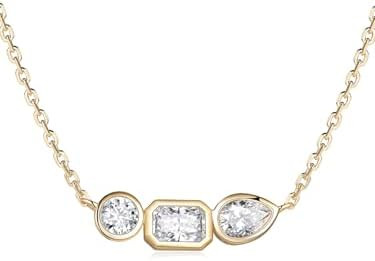 CYW Moissanite/Ruby/Sapphire/Emerald Dainty Small Pendant Necklace for Women, Really Authentic So... | Amazon (US)