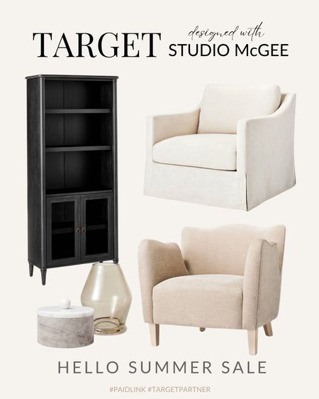 Target Hello Summer Sale, bookcase, upholstered swivel chair, upholstered accent chair, glass vase, decorative marble box

#LTKOver40 #LTKSaleAlert #LTKHome