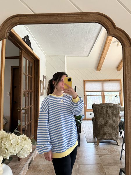 The obsession with this oversized sweatshirt is real! Super soft and comes in many different colors. I’m wearing Small. 

Spring wear. Spring outfit. Amazon fashion. 