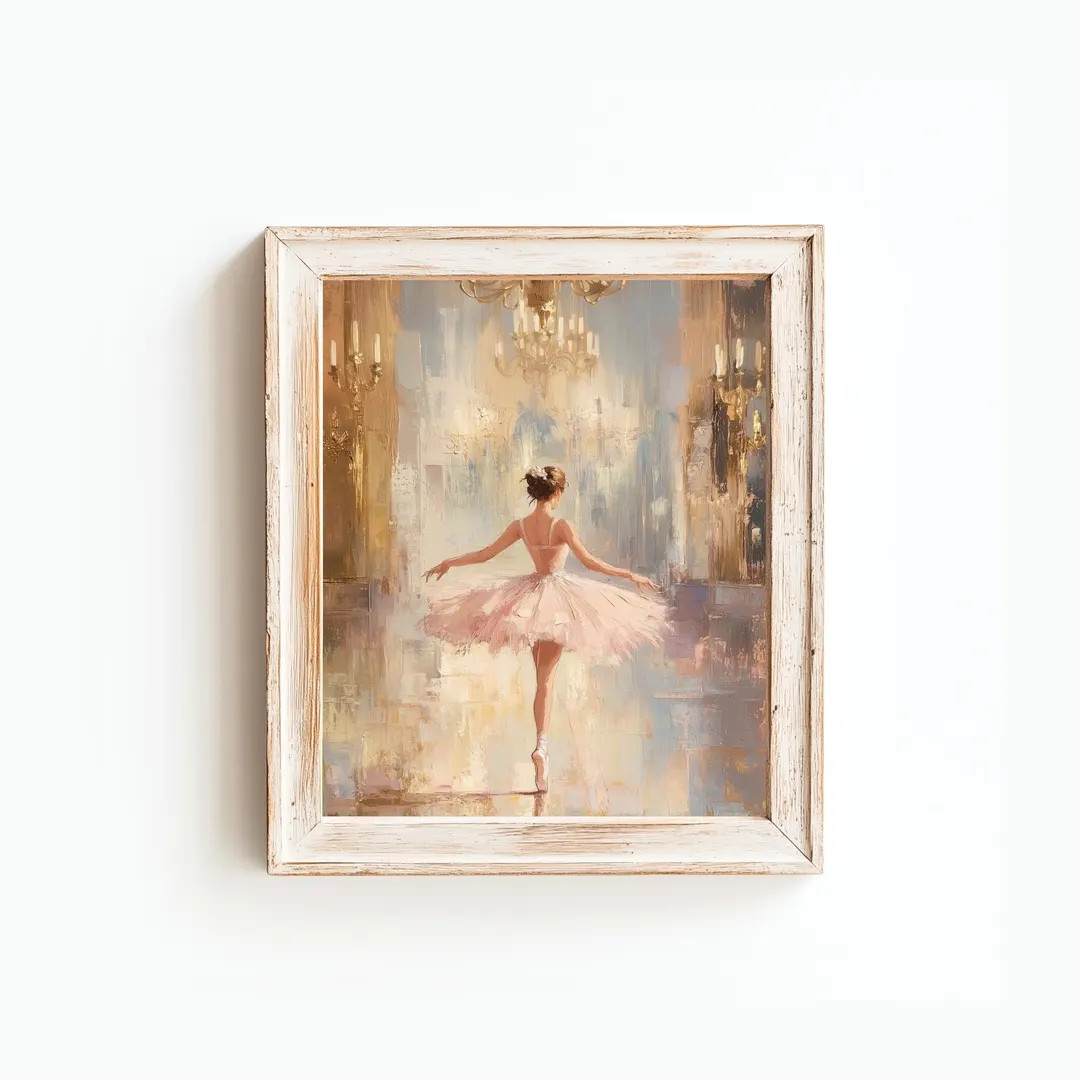 Vintage Ballerina Art Print: Elegant Pink Ballet Decor (Digital Download) | Etsy (US)