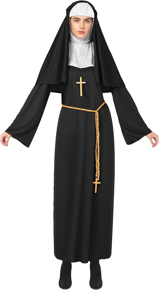 Women Nun Adult Halloween Costume for Women with Nun Habit for Halloween Dress Up Party, Cosplay ... | Amazon (CA)