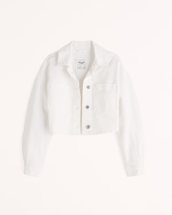 Cropped Denim Shirt Jacket | Abercrombie & Fitch (US)