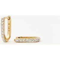 Fine Diamond Ovate Mini Hoop Earrings | 14ct Solid Gold/Diamond | Missoma UK