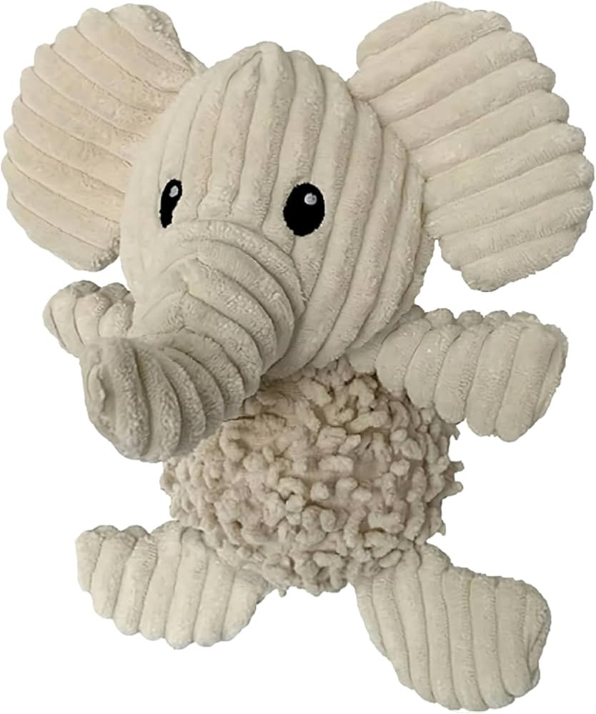 Pet Lou 10" Elephant Plush Dog Toy Squeaker and Crinkle Paper, 100% Natural Nubby Plush & Durable... | Amazon (US)