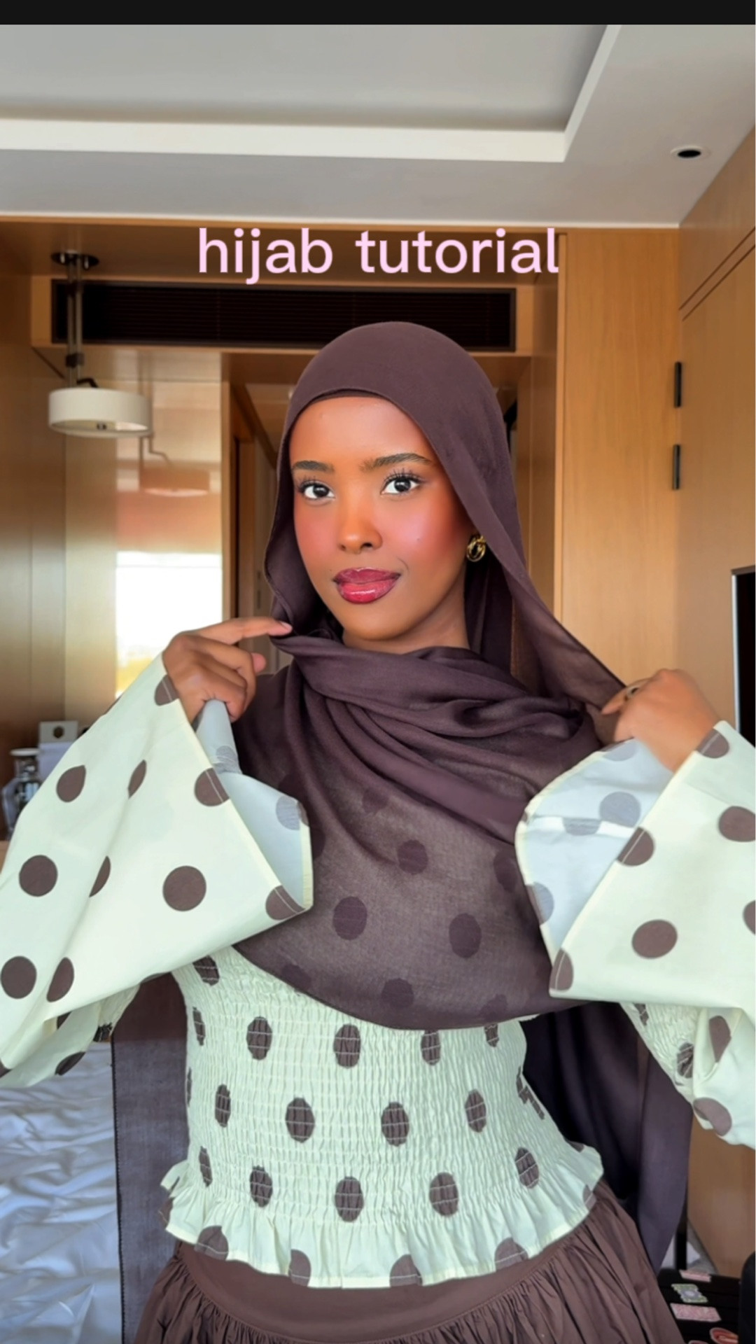 my go to hijab style tutorial 🤍💫 using fashion tape to pin down! #hijabtutorial