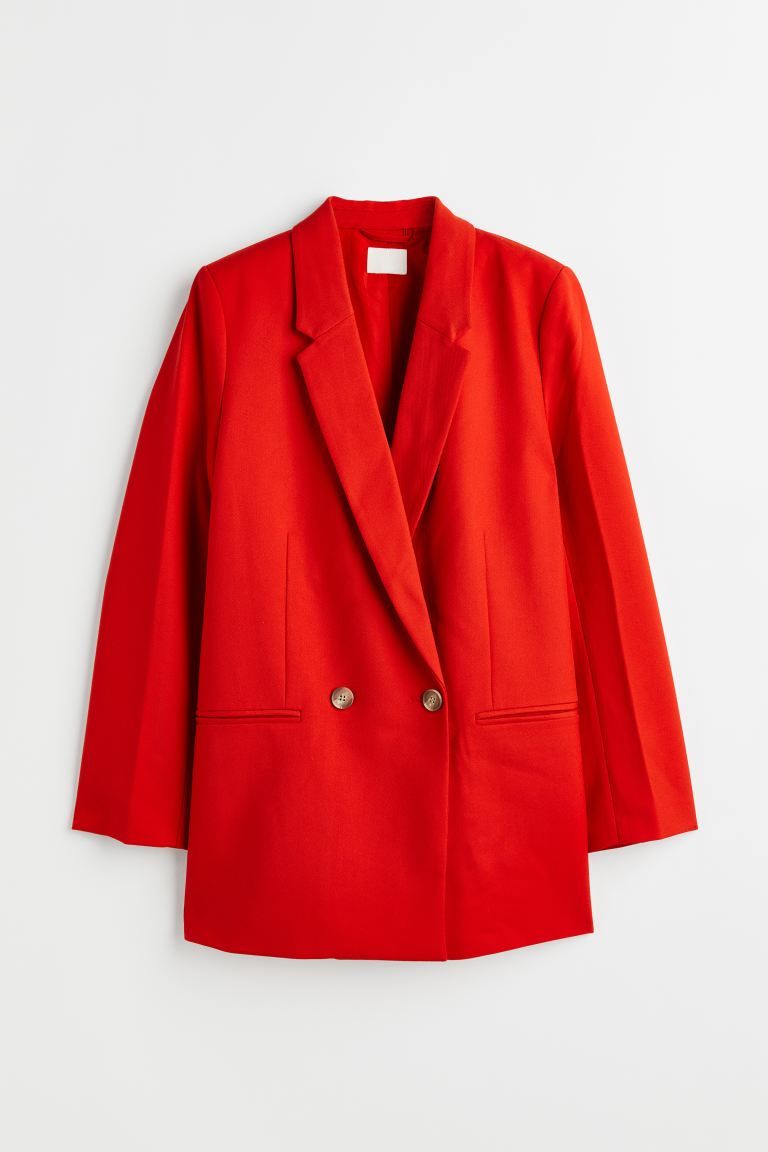 Double-breasted Jacket - Bright red - Ladies | H&M US | H&M (US)