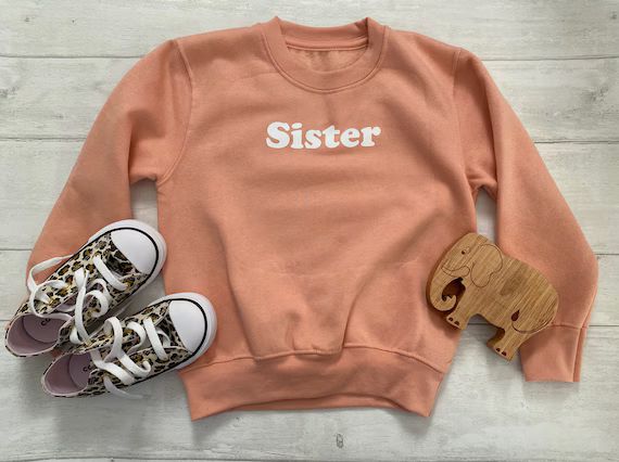 Pink sister sweatshirt jumper | Etsy (US)