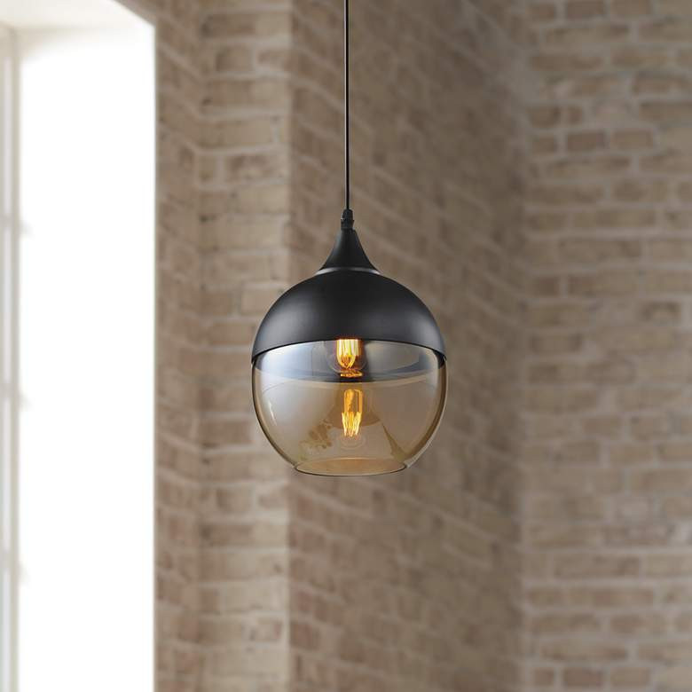 Avenue Robertson Blvd. 8"W Black Mini Pendant - #12T34 | Lamps Plus | Lamps Plus
