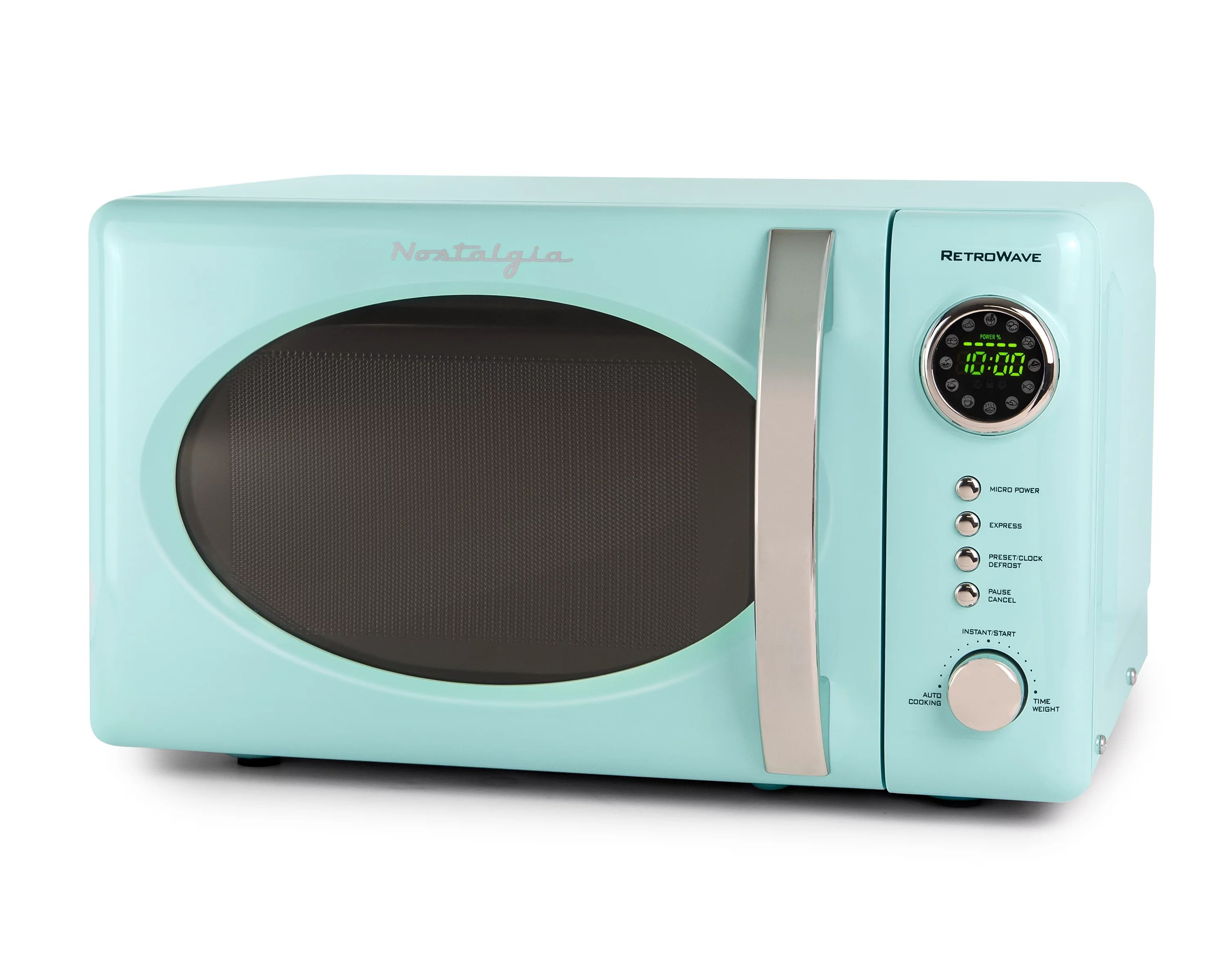 Nostalgia 0.7 Cu. ft. 700-Watt Countertop Microwave Oven, Aqua, RMO7AQ | Walmart (US)