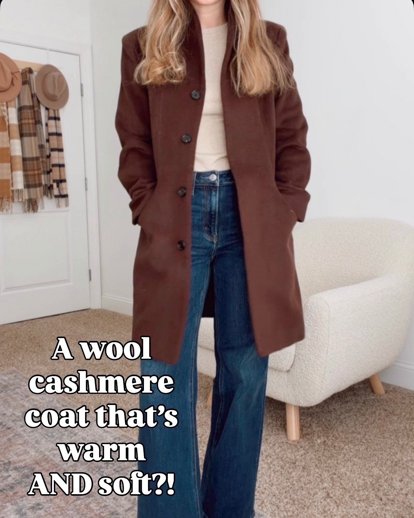 This coat is one of those pieces you put on once and immediately understand why it sells out. Warm without bulk and soft enough to skip a scarf most days.

wool cashmere coat, brown winter coat, elevated outerwear, soft warm jacket, classic coat style, neutral fall layers



#LTKHoliday #LTKgrwm #LTKOver40