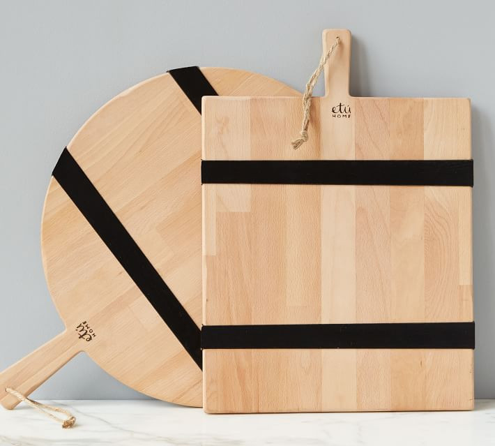 Black Striped Reclaimed Wood Cheese Board | Pottery Barn (US)