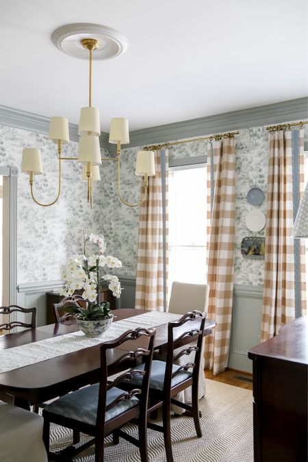 My dining room curtains and chandelier are some of the highlights of the makeover.

#LTKHome