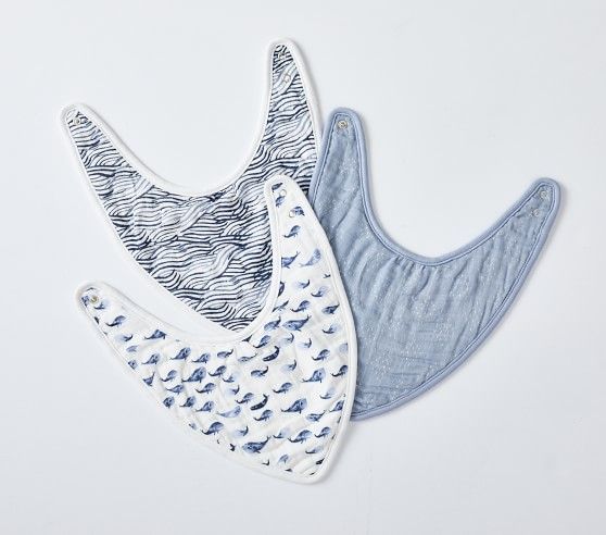 Organic Jack Muslin Drool Bib Set | Pottery Barn Kids