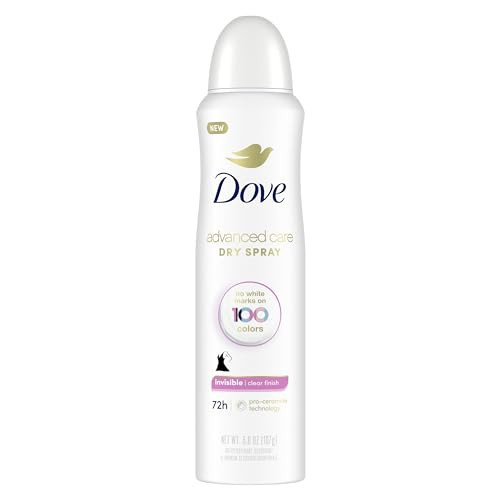 Dove Advanced Care Antiperspirant Deodorant Spray Clear Finish Invisible antiperspirant deodorant tested on 100 colors 72-hour odor and sweat protection with Pro-Ceramide technology 3.8 oz | Amazon (US)