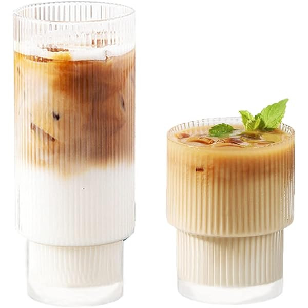 Glass Cups Vintage Glassware, Origami Style Transparent Cocktail Glasses Set, Bar Beverages Ice Coff | Amazon (US)