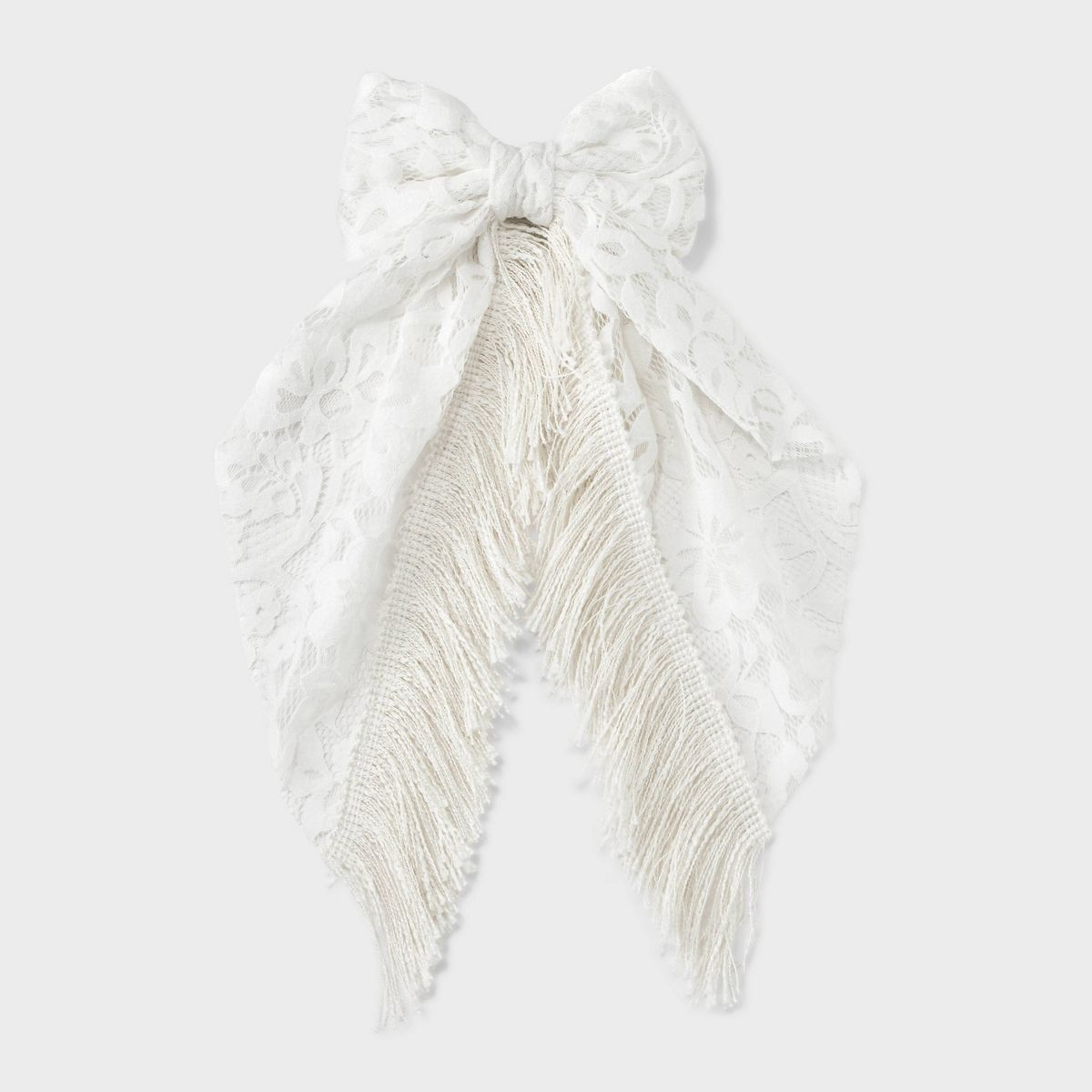 Lace Bow Hair Barrette Clip with Fringe - Wild Fable™ White | Target