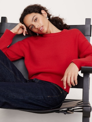 Merino Crew-Neck Cropped Sweater | Banana Republic (US)