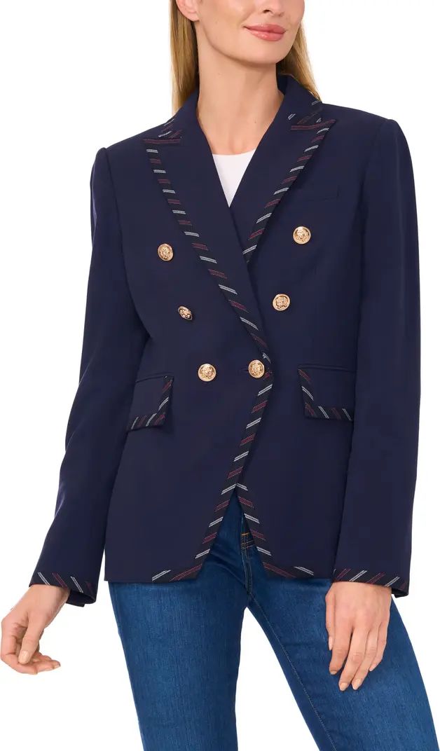 Trim Double Breasted Blazer | Nordstrom