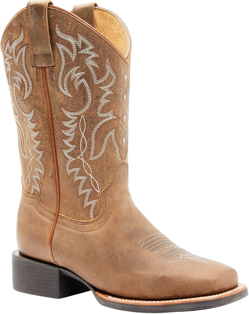 Shyanne Women's Shayla Xero Gravity Western Performance Boot Broad Square Toe Tan 7 1/2 CW US | Amazon (US)