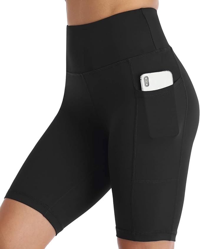 Amazon Essentials Women's Yoga Workout High Waist Shorts Side Pockets,Running Biker Gym Print Sho... | Amazon (US)