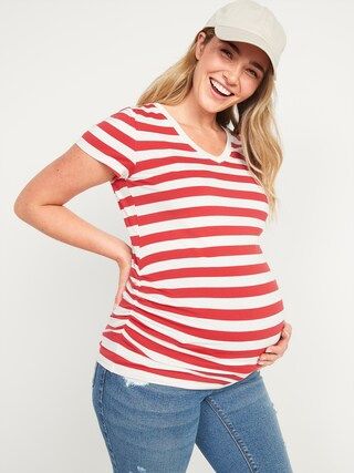 Maternity V-Neck Side-Shirred T-Shirt | Old Navy (US)