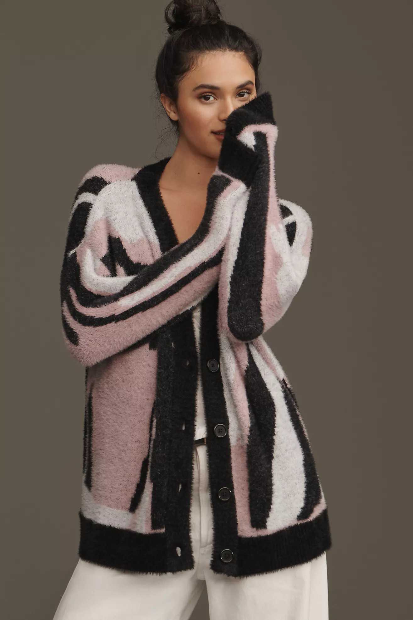 By Anthropologie Printed Eyelash Cardigan Sweater | Anthropologie (US)