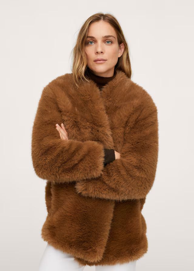 Oversize faux-fur coat | MANGO (US)