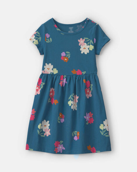Girls Floral Short-Sleeve Dress - Navy Blue | Carter's Inc